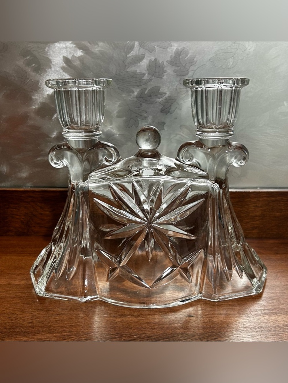 Vintage Dual Double Candle Holder - Anchor Hocking - Early American Prescut